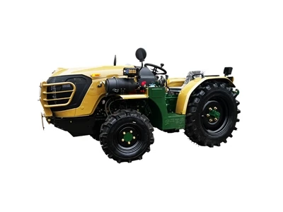 What anti-skid measures should be taken when driving a tractor in snowy condi...